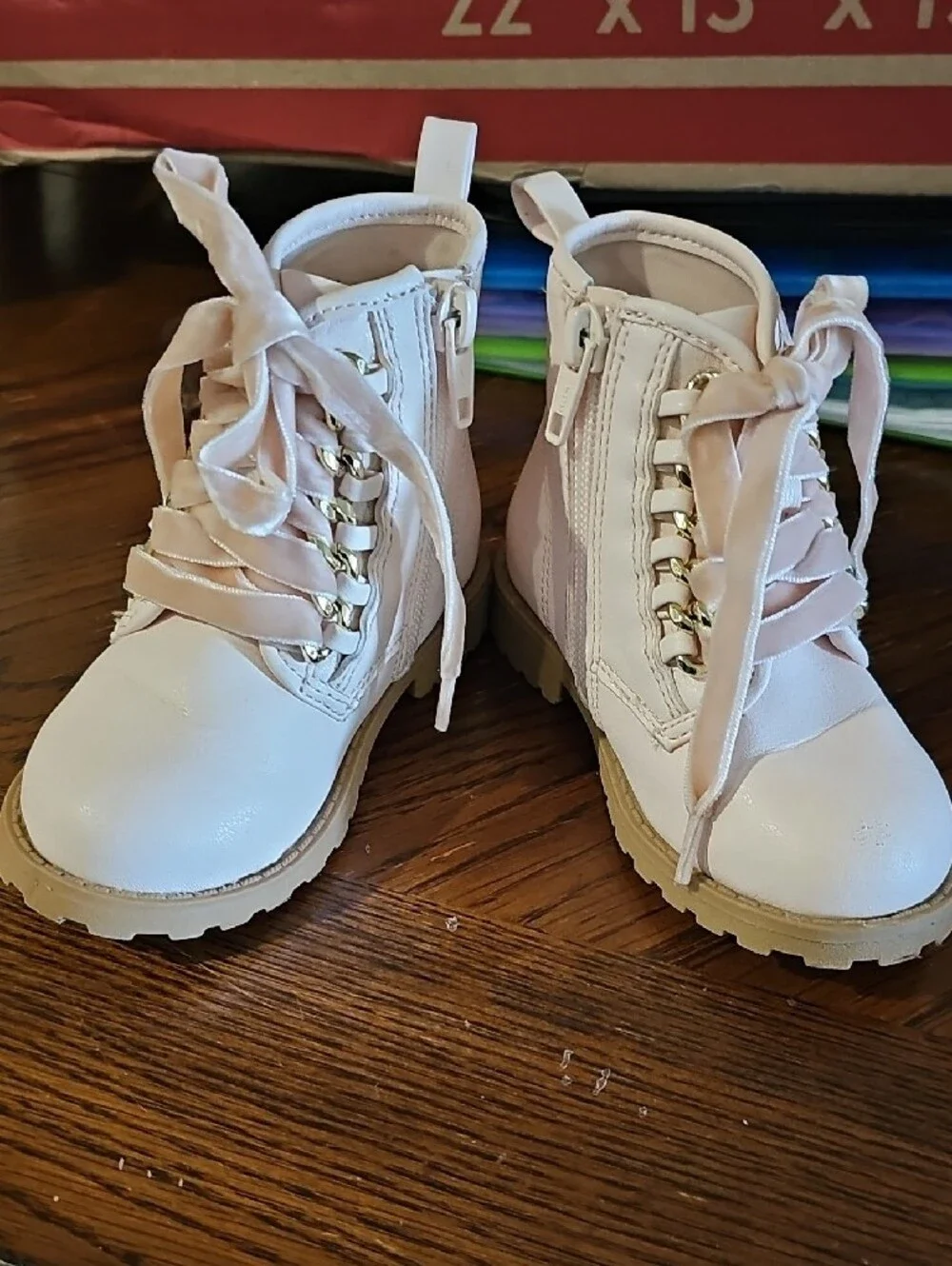 Kids Pink Canvas Slip-On and Light Pink Lace-Up Boots Set